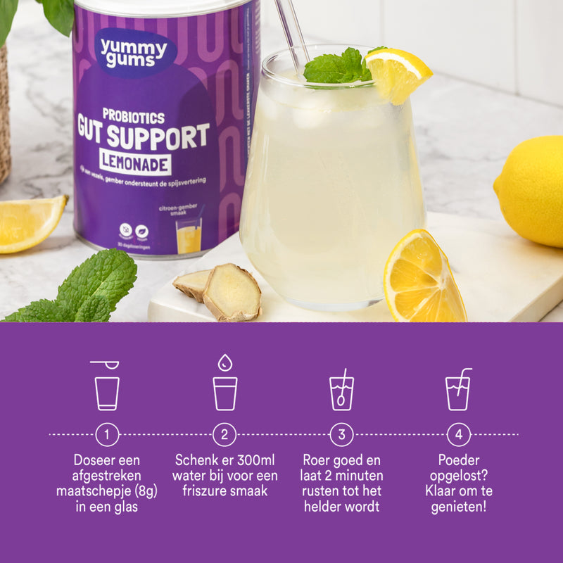 2x Gut Support Lemonade + Gratis Drinkfles